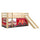 Lit Mi-Hauteur 90x200 Toboggan sommier inclus housse Pompier Vipack Pino Bois