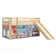 Lit Mi-Hauteur 90x200 Toboggan sommier inclus housse Pet Shop Vipack Pino Bois