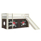 Lit Mi-Hauteur 90x200 Toboggan sommier inclus housse Pirate Vipack Pino Blanc