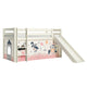 Lit Mi-Hauteur 90x200 Toboggan sommier inclus housse Fairy Vipack Pino Blanc