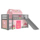 Lit Mi-Hauteur 90x200 avec Toboggan Sommier Inclus et Housse Spring Vipack Pino Gris