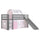 Lit Mi-Hauteur 90x200 avec Toboggan Sommier Inclus et Housse Birdy Vipack Pino Gris