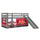 Lit Mi-Hauteur 90x200 Toboggan sommier inclus housse Pompier Vipack Pino Gris