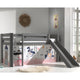 Lit Mi-Hauteur 90x200 Toboggan sommier inclus housse Fairy Vipack Pino Gris