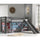 Lit Mi-Hauteur 90x200 Toboggan sommier inclus housse Pet Shop Vipack Pino Gris