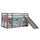 Lit Mi-Hauteur 90x200 Toboggan sommier inclus housse Pet Shop Vipack Pino Gris
