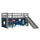 Lit Mi-Hauteur 90x200 Toboggan sommier inclus housse Space Vipack Pino Gris