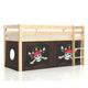 Lit Mi-Hauteur 90x200 sommier inclus housse Pirate Vipack Pino Bois