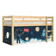 Lit Mi-Hauteur 90x200 sommier inclus housse Space Vipack Pino Bois