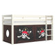 Lit Mi-Hauteur 90x200 sommier inclus housse Pirate Vipack Pino Blanc