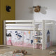 Lit Mi-Hauteur 90x200 sommier inclus housse Fairy Vipack Pino Blanc