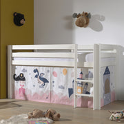 Lit Mi-Hauteur 90x200 sommier inclus housse Fairy Vipack Pino Blanc