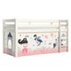 Lit Mi-Hauteur 90x200 sommier inclus housse Fairy Vipack Pino Blanc