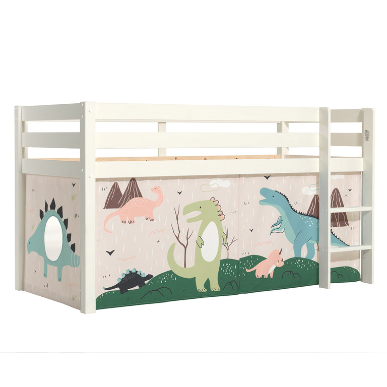 Lit Mi-Hauteur 90x200 sommier inclus housse Dino Vipack Pino Blanc - vue 2