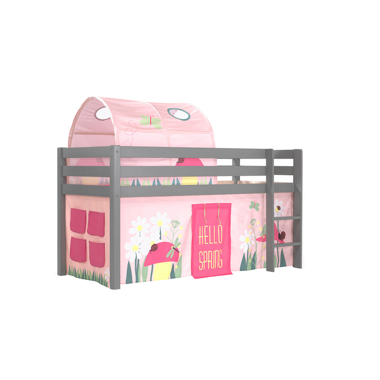 Lit Mi-Hauteur 90x200 Sommier Inclus et Housse Spring Vipack Pino Gris - vue 2
