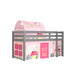 Lit Mi-Hauteur 90x200 Sommier Inclus et Housse Spring Vipack Pino Gris
