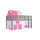 Lit Mi-Hauteur 90x200 Sommier Inclus et Housse Princesse Vipack Pino Gris