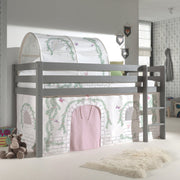 Lit Mi-Hauteur 90x200 Sommier Inclus et Housse Birdy Vipack Pino Gris