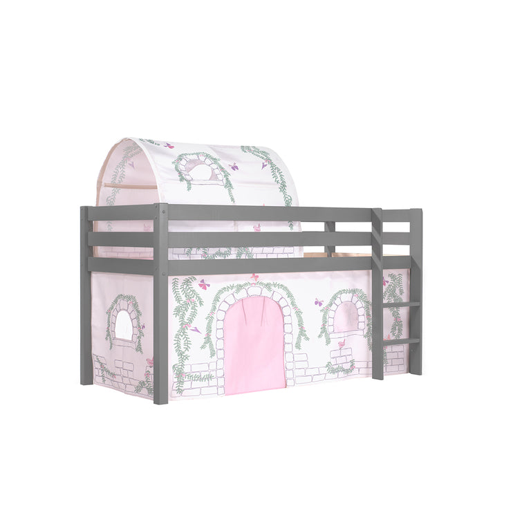 Lit Mi-Hauteur 90x200 Sommier Inclus et Housse Birdy Vipack Pino Gris - vue 2