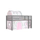 Lit Mi-Hauteur 90x200 Sommier Inclus et Housse Birdy Vipack Pino Gris