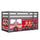 Lit Mi-Hauteur 90x200 sommier inclus housse Pompier Vipack Pino Gris