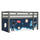 Lit Mi-Hauteur 90x200 sommier inclus housse Space Vipack Pino Gris