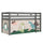 Lit Mi-Hauteur 90x200 sommier inclus housse Dino Vipack Pino Gris