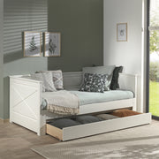 Lit capitaine 90x200 sommier et tiroir inclus Vipack Scott Blanc