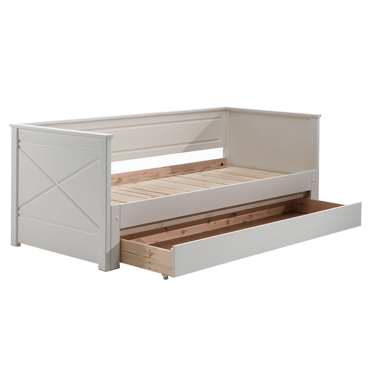 Lit capitaine 90x200 sommier et tiroir inclus Vipack Scott Blanc - vue 3
