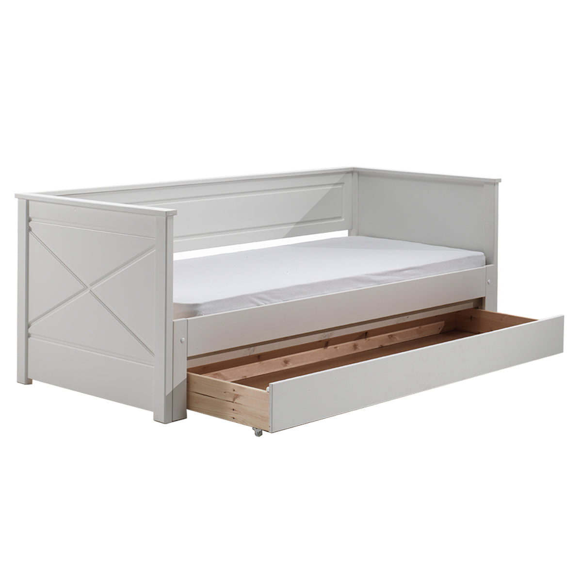 Lit capitaine 90x200 sommier et tiroir inclus Vipack Scott Blanc - vue 2