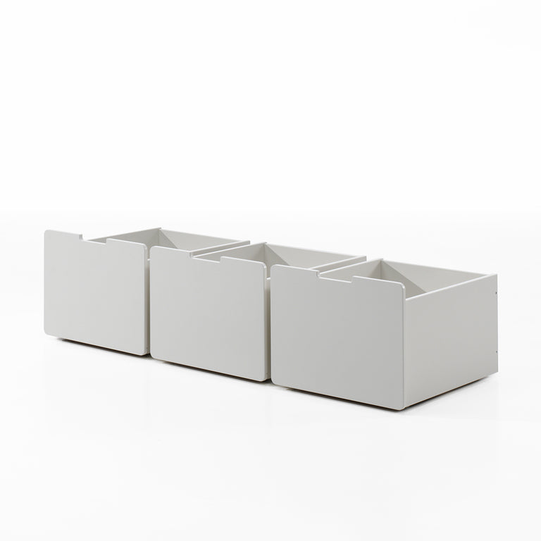 Lit mi-hauteur 90x200 sommier et tiroirs inclus Vipack Pino Blanc - vue 3