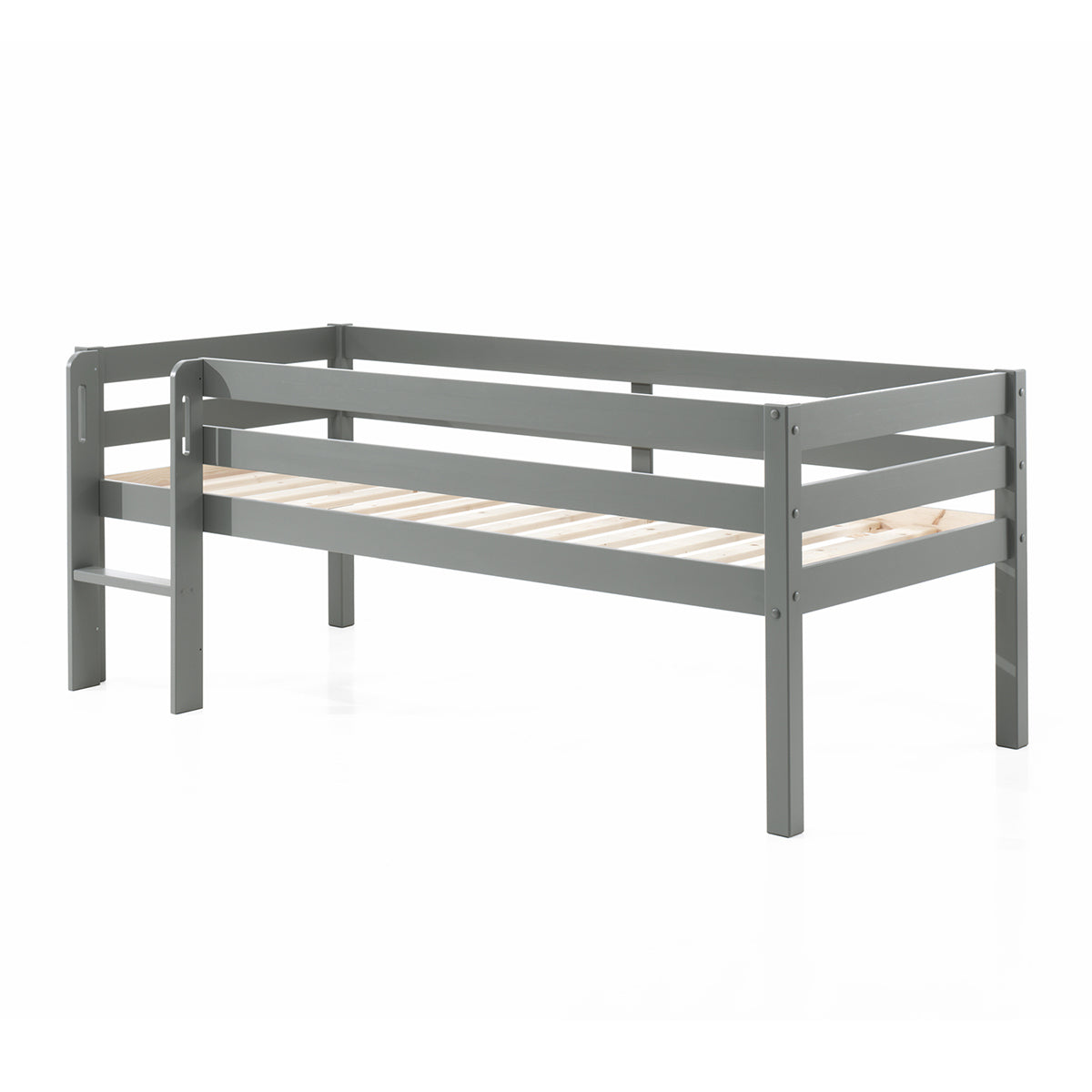 Lit mi-hauteur 90x200 sommier et tiroirs inclus Vipack Pino Gris - vue 2