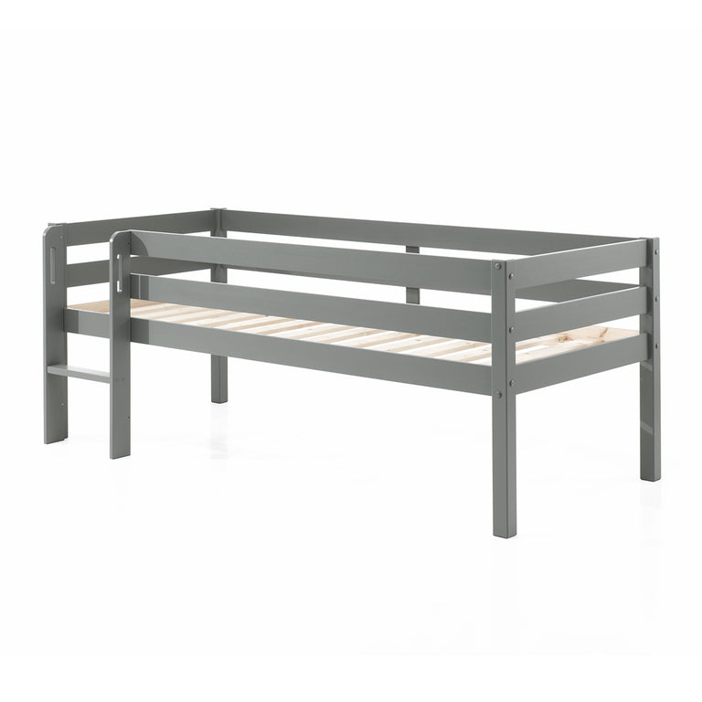 Lit mi-hauteur 90x200 sommier et tiroirs inclus Vipack Pino Gris - vue 2