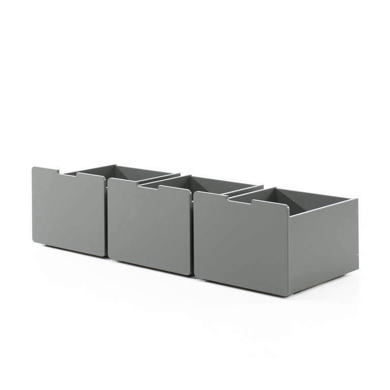 Lit mi-hauteur 90x200 sommier et tiroirs inclus Vipack Pino Gris - vue 3