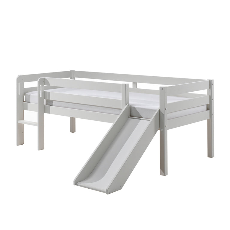Lit mi-hauteur 90x200 toboggan sommier et tiroirs inclus Vipack Pino Blanc - vue 2