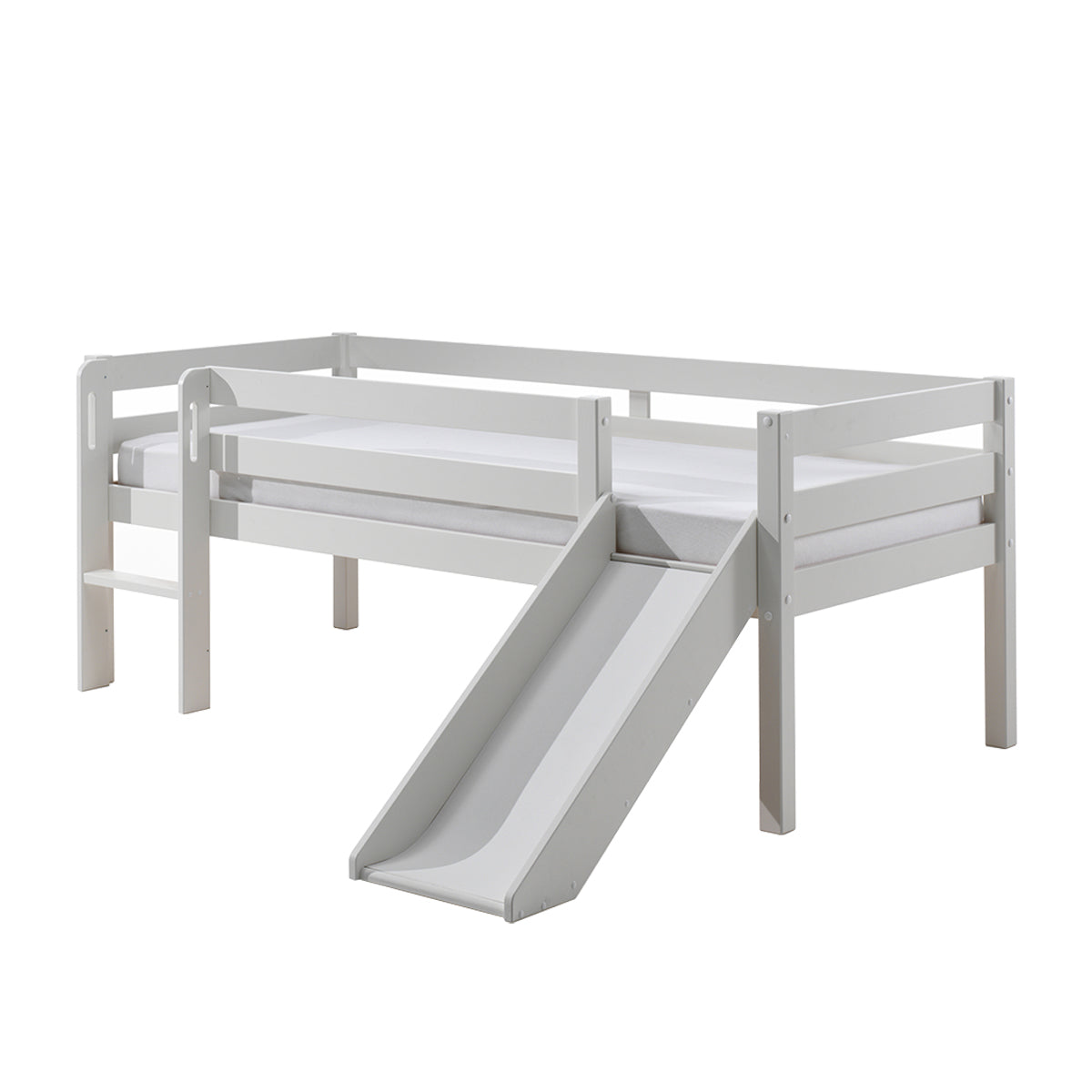 Lit mi-hauteur 90x200 toboggan sommier et tiroirs inclus Vipack Pino Blanc - vue 2