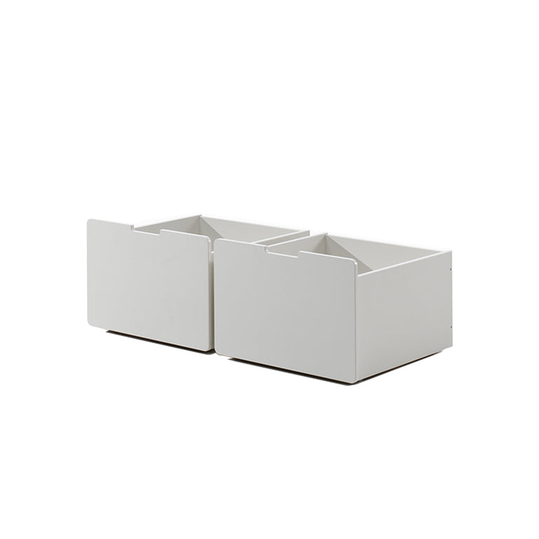 Lit mi-hauteur 90x200 toboggan sommier et tiroirs inclus Vipack Pino Blanc - vue 3