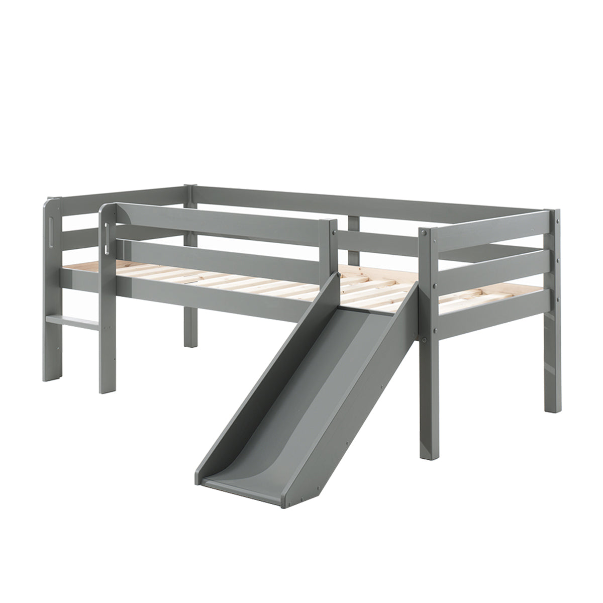 Lit mi-hauteur 90x200 toboggan sommier et tiroirs inclus Vipack Pino Gris - vue 2