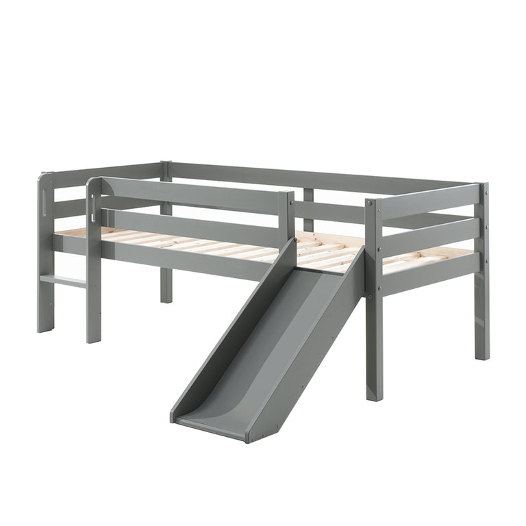 Lit mi-hauteur 90x200 toboggan sommier et tiroirs inclus Vipack Pino Gris - vue 2