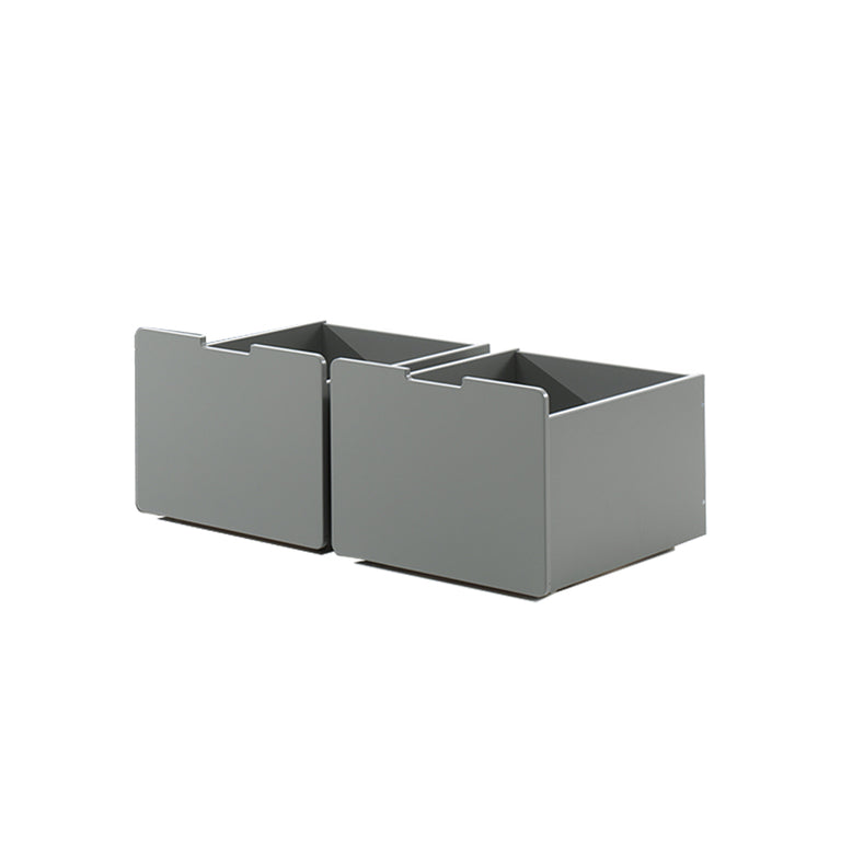 Lit mi-hauteur 90x200 toboggan sommier et tiroirs inclus Vipack Pino Gris - vue 3