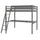 Lit Mezzanine 140x200 Sommier Inclus et Bureau Vipack Pino - Gris