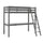 Lit Mezzanine 90x200 Sommier Inclus et Bureau Vipack Pino - Gris