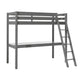 Lit Mezzanine 90x200 Sommier Inclus et Bureau Vipack Pino - Gris