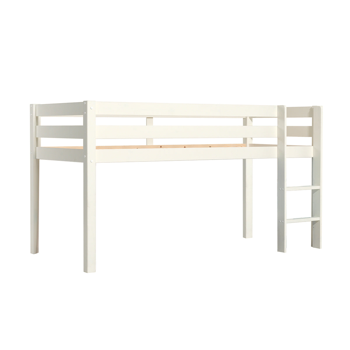 Lit Mi-Hauteur 90x200 Sommier Inclus Vipack Pino - Blanc - vue 2