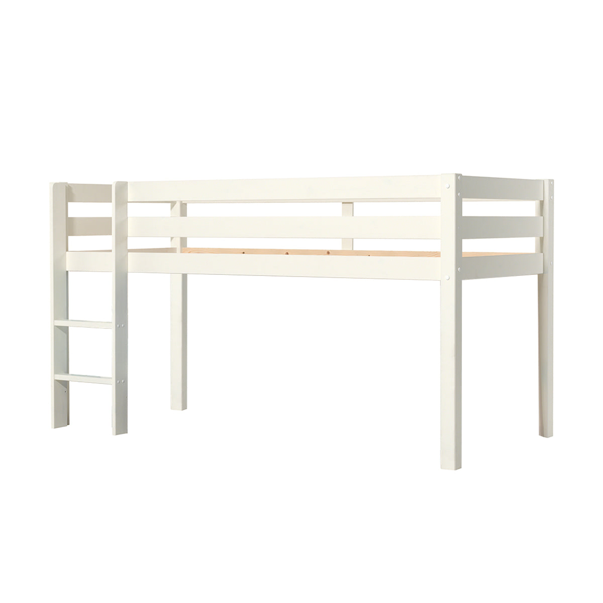 Lit Mi-Hauteur 90x200 Sommier Inclus Vipack Pino - Blanc