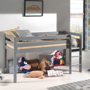Lit Mi-Hauteur 90x200 Sommier Inclus Vipack Pino Gris - vue 2