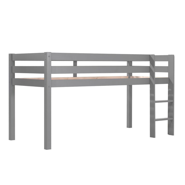 Lit Mi-Hauteur 90x200 Sommier Inclus Vipack Pino Gris - vue 3