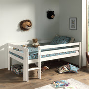 Lit mi-hauteur 90x200 sommier inclus Vipack Pino Blanc