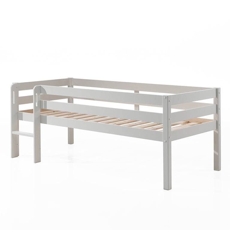 Lit mi-hauteur 90x200 sommier inclus Vipack Pino Blanc