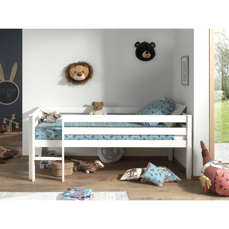 Lit mi-hauteur 90x200 sommier inclus Vipack Pino Blanc